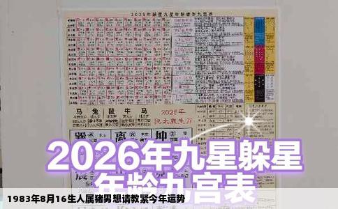1983年8月16生人属猪男想请教紧今年运势