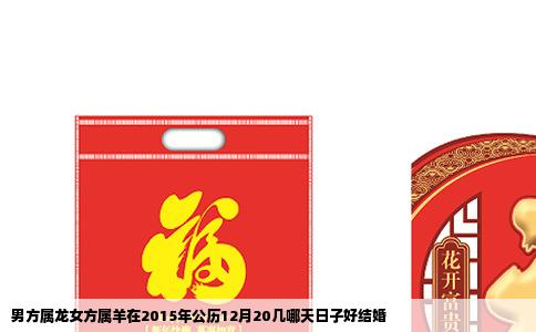 男方属龙女方属羊在2015年公历12月20几哪天日子好结婚