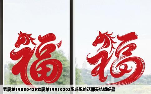 男属龙19880429女属羊19910202配吗配的话那天结婚好最