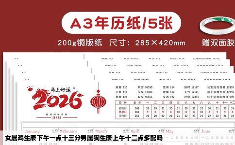 女属鸡生辰下午一点十三分男属狗生辰上午十二点多配吗