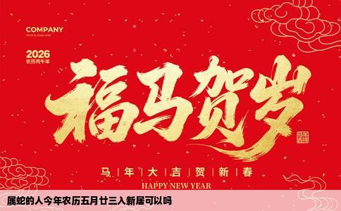 属蛇的人今年农历五月廿三入新居可以吗