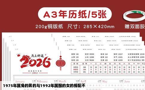 1975年属兔的男的与1992年属猴的女的相配不