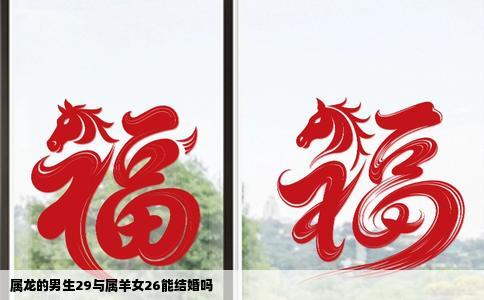 属龙的男生29与属羊女26能结婚吗